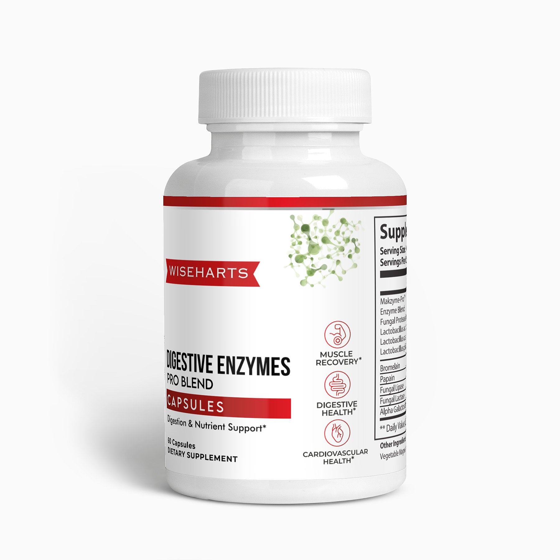 Digestive Enzyems Pro Blend for Digestion and Nutrient Support. 