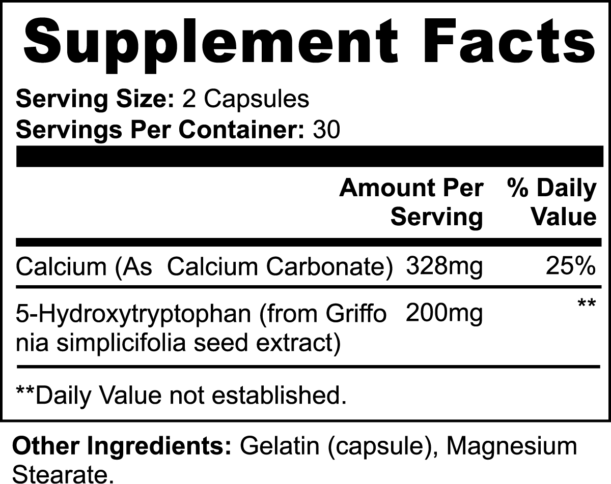 Wiseharts 5-HTP supplement facts